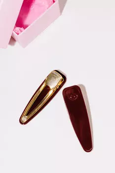 Набор заколок для волос 2 шт - Бургунди Assoro