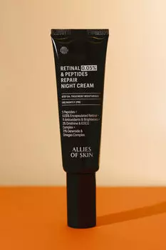 Ночной восстанавливающий пептидный крем с ретиналем ALLIES OF SKIN Retinal 0,05% & Peptides Advanced Repair Night Cream 48ml