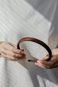 Обруч сатиновый, Коричневый HAIRMATES