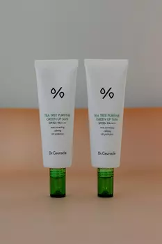 Солнцезащитный крем с чайным деревом Dr. Ceuracle Tea Tree Purifine Green Up Sun SPF50+ PA++++ 50ml 1+1