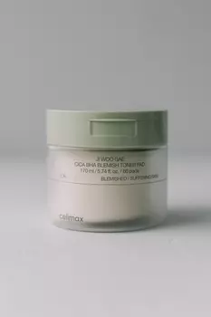 Успокаивающие тонер-пэды для проблемной кожи с BHA-кислотами Celimax Ji Woo Gae Cica BHA Blemish Toner Pad 170ml (60 шт)