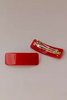 Заколка макси прямоугольная гладкая, Красная HAIRMATES