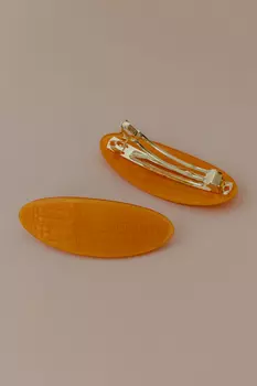 Заколка овальная Croco, Апельсиновая HAIRMATES