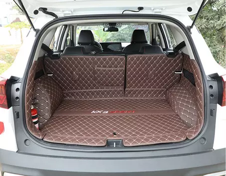 3D коврики в багажник из экокожи KIA Seltos 2020-