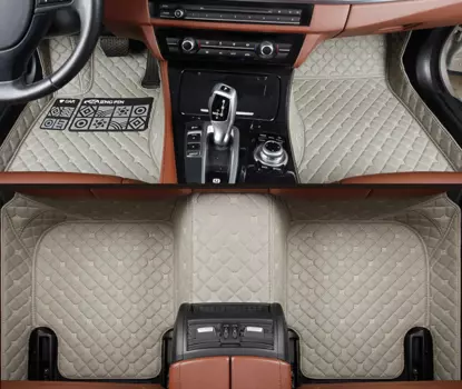 3D коврики в салон (кожаные, черные) Skoda Kodiaq 2017-