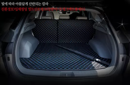 3D обшивка (коврик) в багажник кожаные Kia Soul 2019-