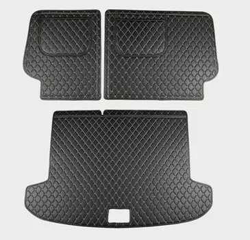 3D обшивка (коврик) в багажник (кожаные, с заходом на спинки сидений) Hyundai Tucson 2018 - 2019