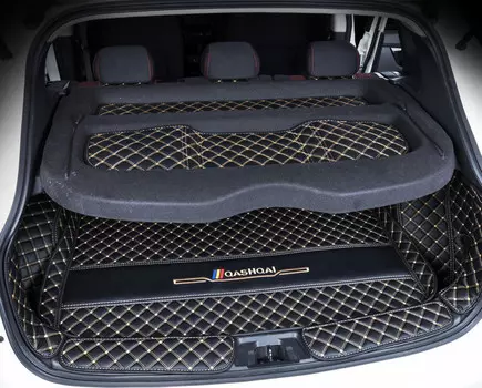 3D обшивка в багажник (кожаная, с нахлестом на спинки сидений) Nissan Qashqai 2019 -