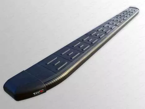 Боковые подножки, пороги алюминиевые с пластиковой накладкой (карбон черные, длина 1920 мм) Компания ТСС FOREXPL12-17BL Ford Explorer 2012-2015