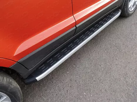 Боковые подножки, пороги (алюминий) TCC FORECOSPOR14-22AL для Ford EcoSport 2018 -