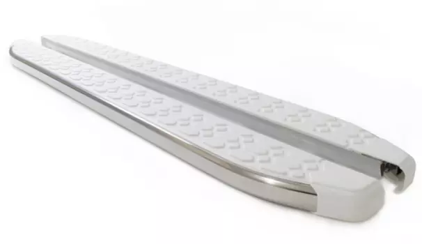 Боковые подножки, пороги (белые, нержавеющая сталь) X-Class Whiteline Турция 217328 для Mercedes-Benz X-Class 2017 -