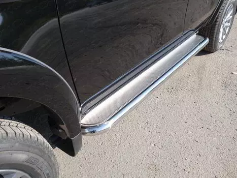 Боковые подножки, пороги (диаметр 60 мм) TCC FIAFUL16-09 для Fiat Fullback 2016 -