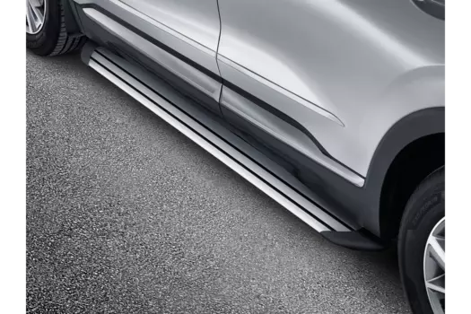 Боковые подножки, пороги (форма 1) Hyundai S1370ADE00 для Санта Фе 4 (Hyundai Santa Fe 2018 - 2019)