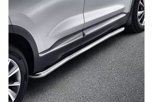 Боковые подножки, пороги (форма 2) Hyundai S1371ADE00 для Санта Фе 4 (Hyundai Santa Fe 2018 - 2019)