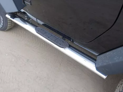 Боковые подножки, пороги овальные с накладкой 120х60 мм Компания ТСС JEEPWRAN3D(3.6)14-06 Jeep Wrangler 2014 - 2017