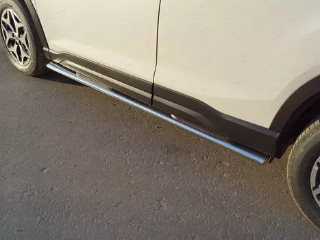 Боковые подножки, пороги овальные с накладкой 120х60 мм Компания ТСС SUBFOR18-22 Subaru Forester (SK) 2018-