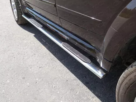 Боковые подножки, пороги овальные с накладкой 75х42 мм Компания ТСС GRWALH514-15 Great Wall Hover H5 2010 - 2017