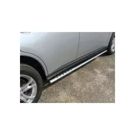 Боковые подножки, пороги овальные с проступью 75х42 мм Компания ТСС MITOUT14-06 Mitsubishi Outlander 2014 - 2015