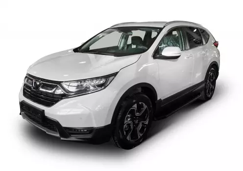 Боковые подножки, пороги "Premium-Black" (алюминий, черный) Rival A173ALB.2103.1 Honda CR-V 2017 -