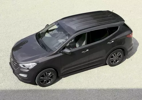 Боковые подножки, пороги "Premium-Black" (алюминий, черный) Rival A173ALB.2302.1 Hyundai Santa Fe 2006 - 2012