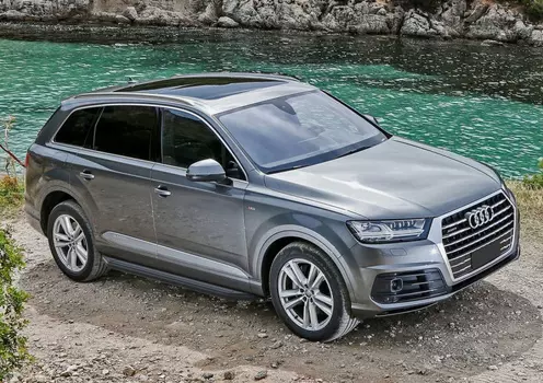 Боковые подножки, пороги "Premium-Black" (алюминий, черный) Rival A193ALB.0304.1 Audi Q7 2015 -