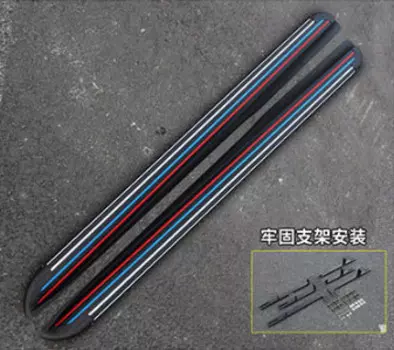 Боковые подножки, пороги (разноцветные полосы) Kust KST00007 для Geely Atlas Pro (Атлас Про) 2021-