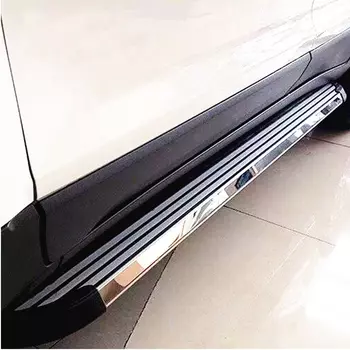 Боковые подножки, пороги с хром-полосой для Chery Tiggo 4 (Чери Тигго 4)