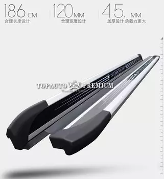 Боковые подножки, пороги с LED-подсветкой для Санта Фе 4 (Hyundai Santa Fe 2018 - 2019)