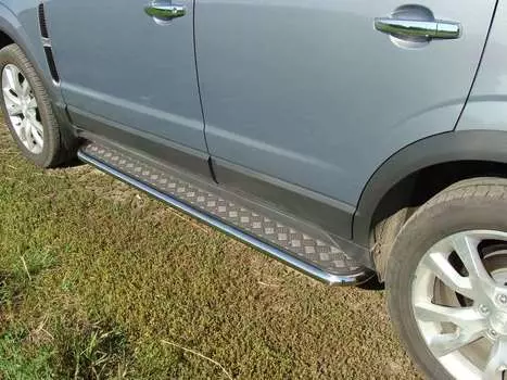 Боковые подножки, пороги с площадкой 42,4 мм Компания ТСС OPANT12-03 Opel Antara 2011 - 2015