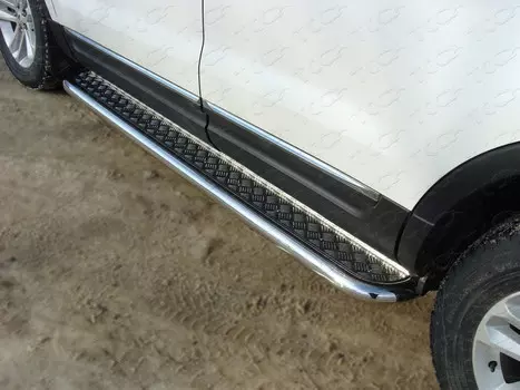 Боковые подножки, пороги с площадкой 60,3 мм Компания ТСС FOREXPL12-04 Ford Explorer 2012 - 2015