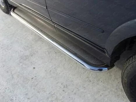 Боковые подножки, пороги с площадкой 60,3 мм (нержавеющая сталь) Компания ТСС SSANKYR2-08 Ssangyong Kyron 2007 - 2015