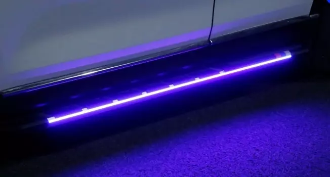 Боковые подножки, пороги с подсветкой SkayAktive для MAZDA CX-5 2017