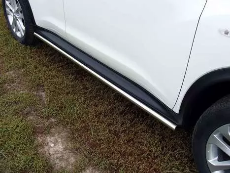 Боковые подножки, пороги труба 42,4 мм (2WD/4WD Turbo) Компания ТСС NISJUKE4WDT12-02 Nissan Juke 2010 - 2014