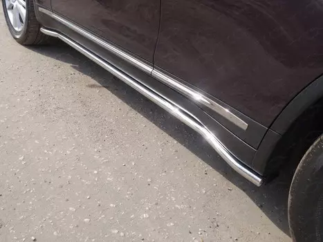 Боковые подножки, пороги труба 42,4 мм Компания ТСС INFQX7015-02 Infiniti QX70 2013-