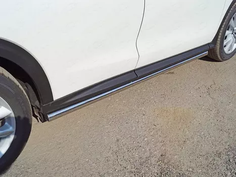 Боковые подножки, пороги труба 60,3 мм Компания ТСС INFQX5018-19 Infiniti QX50 2018-