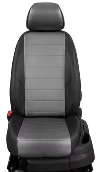 Чехлы на сиденья (экокожа) чёрный + серый (Trend) Seintex 86700 для Ford Kuga 2017-
