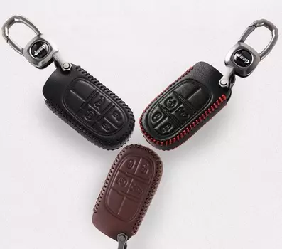 Чехол для ключа (черный, коричневый) для Jeep Сherokee 2015 -