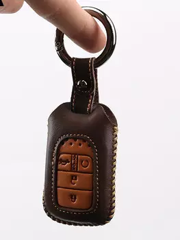 Чехол для ключа (кожа, черный, коричневый) для Honda CRV 2017 -