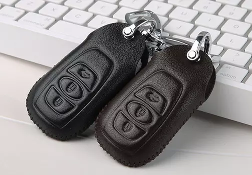 Чехол для ключа (кожа, черный, коричневый) для Subaru Forester 2013 - 2015