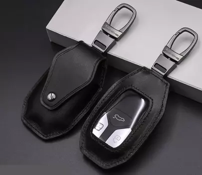 Чехол для ключа кожаный (черный) Hot Photoelectricity HOT00103 для Audi A4/A5/А6/А3/Q3/Q5 2019-2020