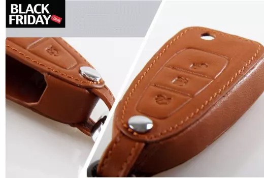 Чехол для ключа кожаный (коричневый) для Ford Kuga (2012 - 2016)