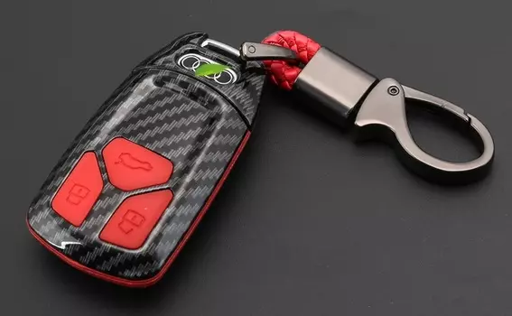 Чехол для ключа (красный) StarONE STAR00147 для Audi A4/A5/А6/А3/Q3/Q5 2019-2020