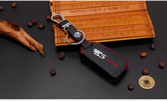 Чехол для ключа (черный с красной строчкой) для JAC S5 2013-