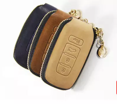 Чехол для ключа с молнией-застежкой Smart Classic (черный, эко кожа) для KIA Mohave 2017 -