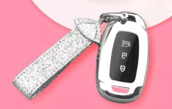 Чехол для ключа серебряный, с ремешком You Qiang QNG00112 для Hyundai Sonata (8G) DN8 2020-