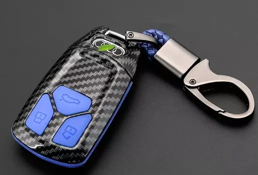 Чехол для ключа (синий) StarONE STAR00146 для Audi A4/A5/А6/А3/Q3/Q5 2019-2020
