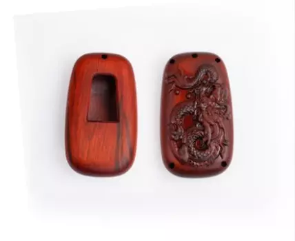 Чехол для ключей (дерево, бордовый) Toyota RAV4 2019-