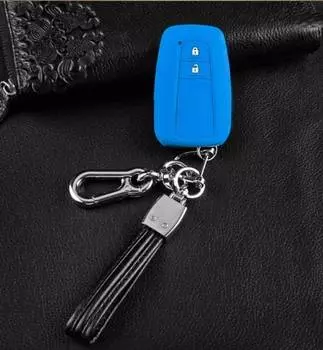 Чехол для ключей, с брелком (силиконовый, синий) Magical MGC00142 для Toyota RAV4 (5G) XA50 2019-