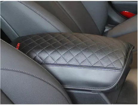 Чехол на подлокотник (кожа, черный) для KIA Optima 2018 -