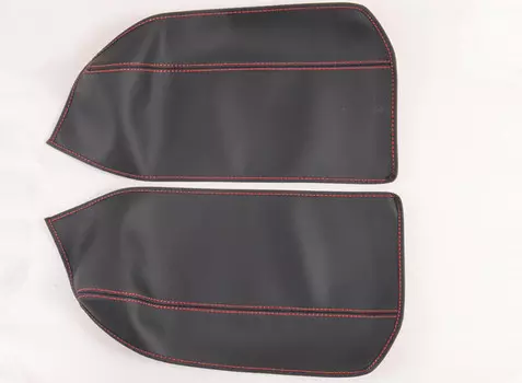 Чехол на подлокотник (кожа, черный, коричневый, черный карбон, красный карбон) для Volkswagen Teramont 2017 -